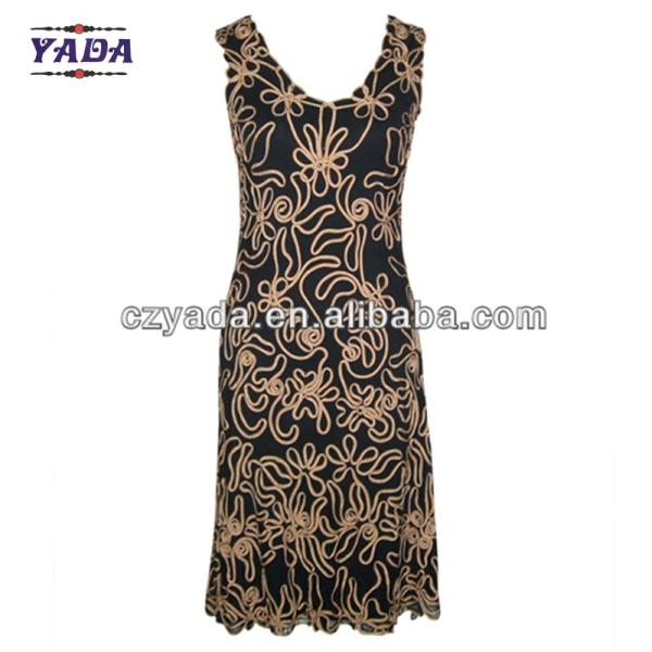 Buy cheap Black sleeveless vest embroidery floral dress womens tshirt silm western dresses for sale from wholesalers