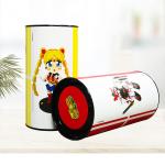 CMYK Printed Tea Packaging Cardboard Box Paper Tube Container With Black Lid