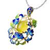 Buy cheap Gold Plated Fashion Colorful Enamel Floral Yellow Agate Pendant Necklace(P6050601) from wholesalers