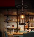 Retro Industrial Wind Wheel Chandelier Bar Table Coffee Restaurant Lantern