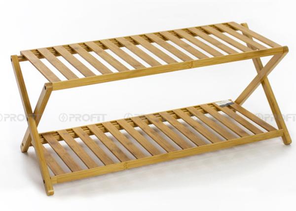 Buy cheap Foldable 2 Tier Length 70cm 5KG Shoe Rack Made Of Bamboo from wholesalers