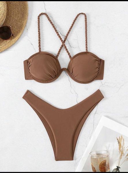 Buy cheap Stylish Swimming Suits Bikini With Removable Padding For Beach Black Sexy Bikini Womens Underwear Sets from wholesalers