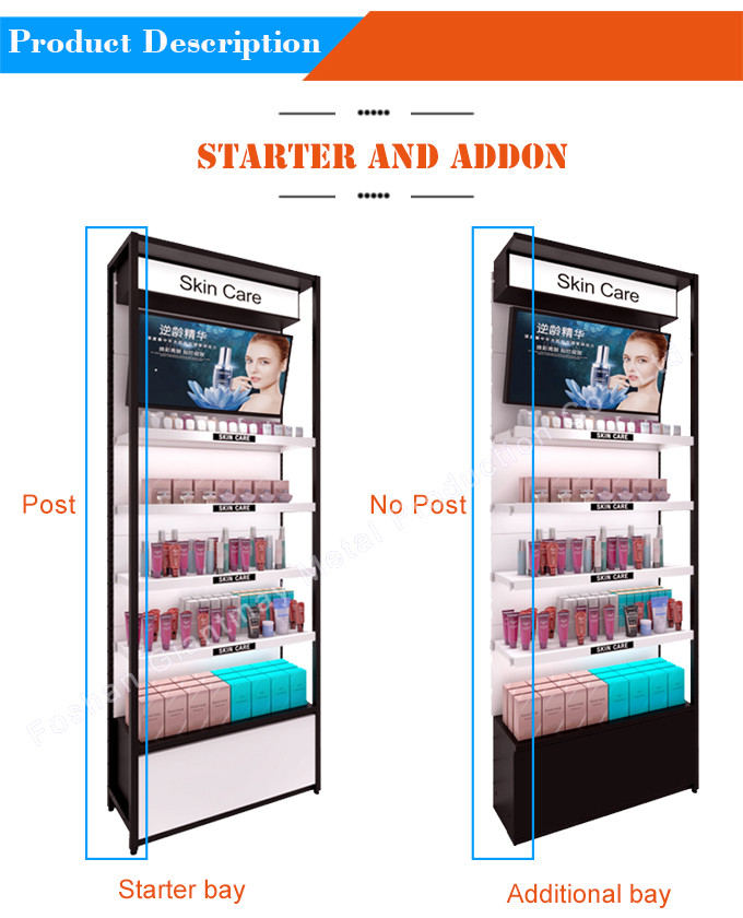 Luxury Nail Polish Eyelash Stand Cosmetics Retail Displays Easy Assembly