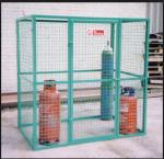 Outdoor Propane Storage Cage Green Color , Gas Bottle Cage Powder Coating