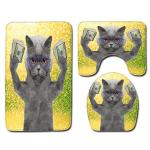 Creative Cute Cat Toilet Mat Set Personalized Dog Toilet Tank Cover Set