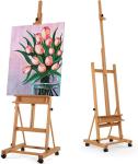H Frame Floor Standing Wooden Easel large Artist Studio Floor Easel For Hold