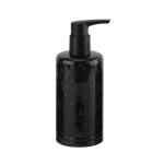 Black polyresin luxury bathroom accessories set round marble print pattern