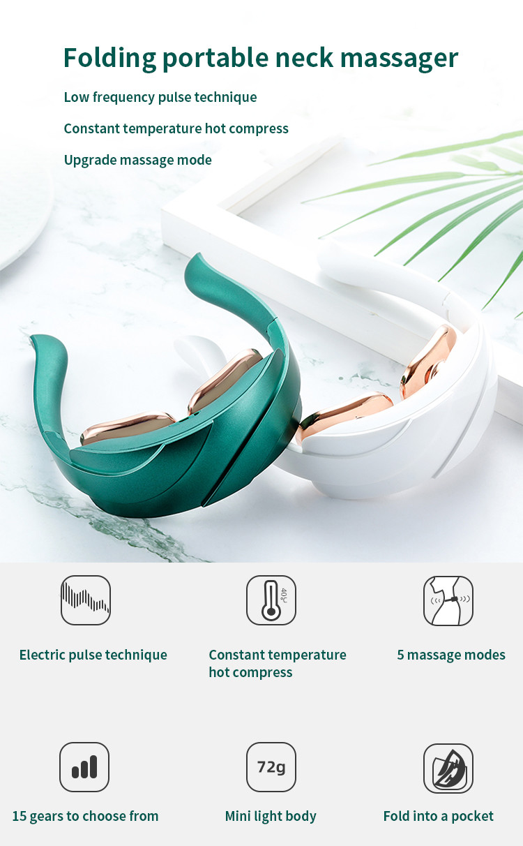 Cervical EMS Vibration Skin Tightening Device Smart Electric Neck Massager