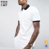 Buy cheap clothing factory men white slim fit tennis polo shirt cotton with contrast rib and cuff from wholesalers