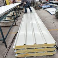 Buy cheap 960mm glass wool sandwich roof panels with greywhite orange peel metal surface product