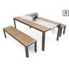 Buy cheap Plastic Wood Outdoor Restaurant Tables Commercial KD Patio Dining Sets With Bench from wholesalers