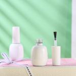 Glass Body 15ml Cute Nail Uv Gel Polish Bottle With Dupont Brush High End