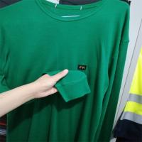 Buy cheap Green 5.5oz Protective FR Long Sleeve T Shirts Cotton Knitted product