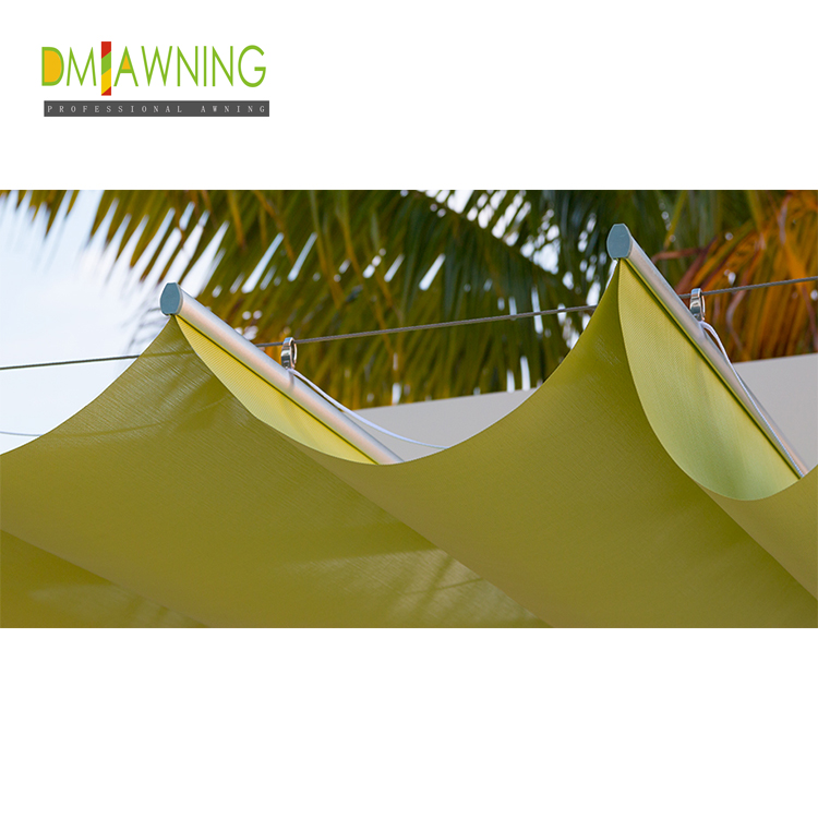 Outdoor Manual Sliding Wave Canopy Sunshade Sail Shade UV Protection Shading Car Parking Carports Hdpe/sunshade Sail/acr