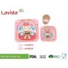 Buy cheap Square Shape Baby Bee Print Childrens Bamboo Meal Set Non - Fragile High Strength from wholesalers