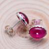 Buy cheap Women Retro 925 Sterling Silver Oval Synthetic Ruby Stud Earrings (041681) from wholesalers