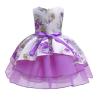 Buy cheap Hot Sale Toon Purple Girl Dress Bow Belt Printed Mesh Gown Princess Dress Tutu Dresses Invisible Zipper Disfraces Vestid from wholesalers