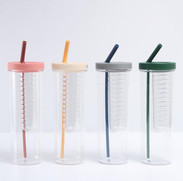 Buy cheap OEM 700ml Plastic Espresso Cups With Straw And Lid from wholesalers