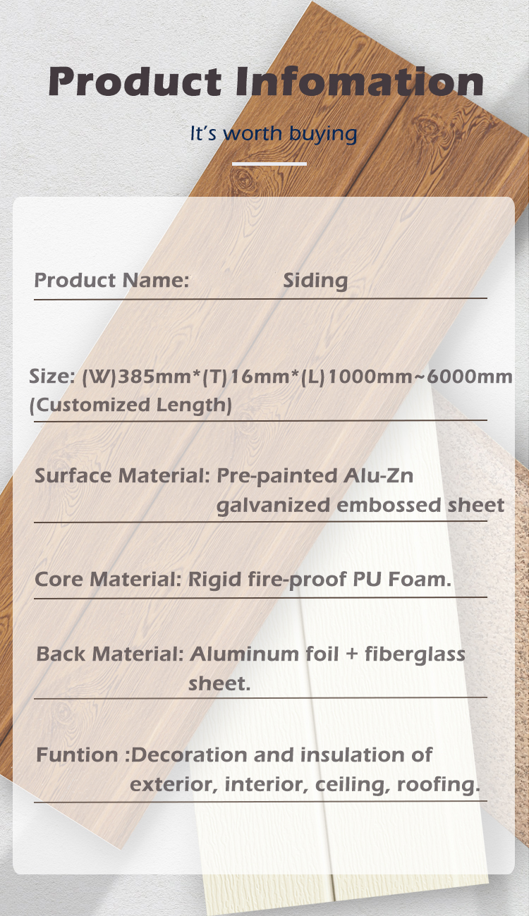 Lightweight Metal Exterior Siding Panel in Modern Design Style for Wall Cladding