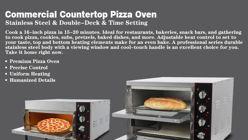 Double Deck Pizza Oven For Professional Cake Baking 585*480*420mm
