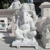Buy cheap Lord Ganesh Statues Marble Sculpture Life Size Hindu God Garden Statue White Stone Carving Indian Religions from wholesalers