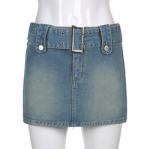 Oem Factory Manufacturer Custom Logo Hip Skirt Lady Short Denim Skirt Custom