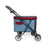 Buy cheap Blue Cowboy Canvas Cozy Dog Carrier Trolley Dog Trolley On Wheels 53x39x82cm from wholesalers