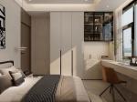 Fadior Stainless Steel Bedroom Wardrobe Cabinet With Built-In Desk Extension