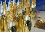 Electroplated Item Mirror Gold Color Custom Fiberglass Champagne Bottle