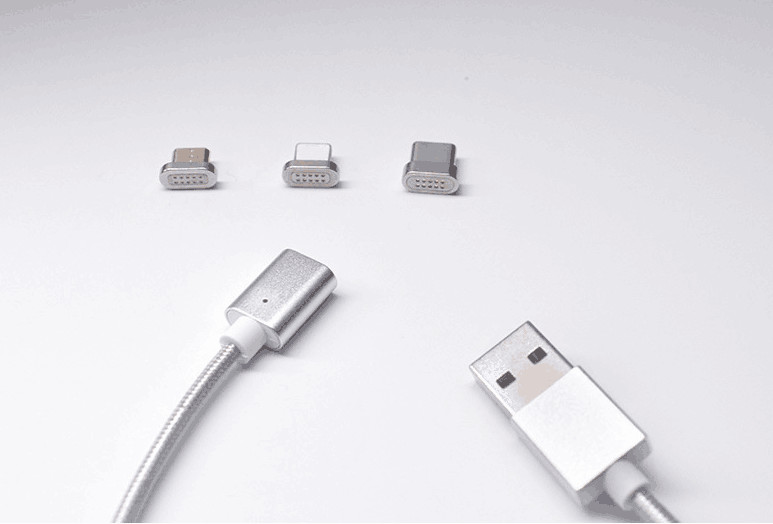 Fast Charging USB Data Cable , 3 In 1 Magnetic Cable For Micro USB / Light - Ning / Type C