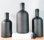 Matt Black Glass Olive Oil Bottle with Wooden Cork 100ml 200ml 375ml 500ml 750ml