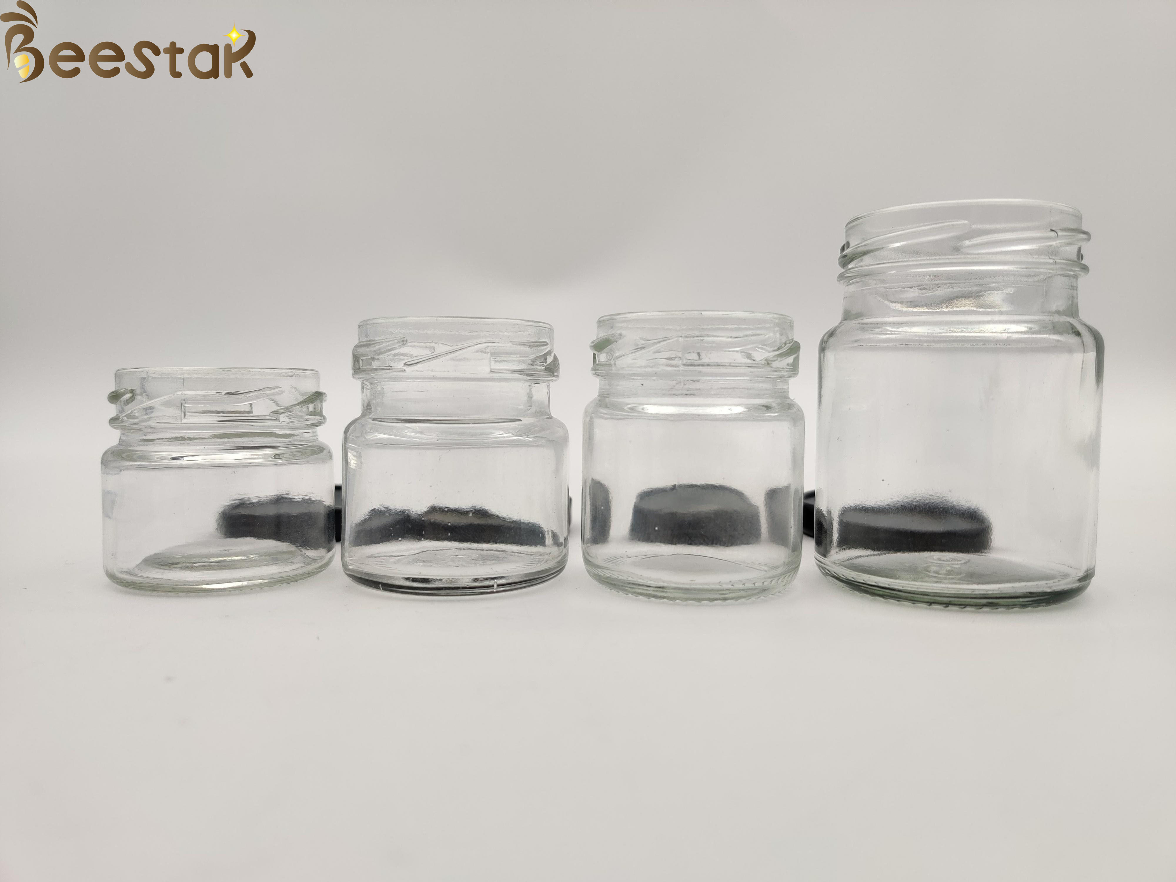 50ml 75ml Bird Nest Bottle Round Glass Honey Pot Glass Container Bottles With Black Lid