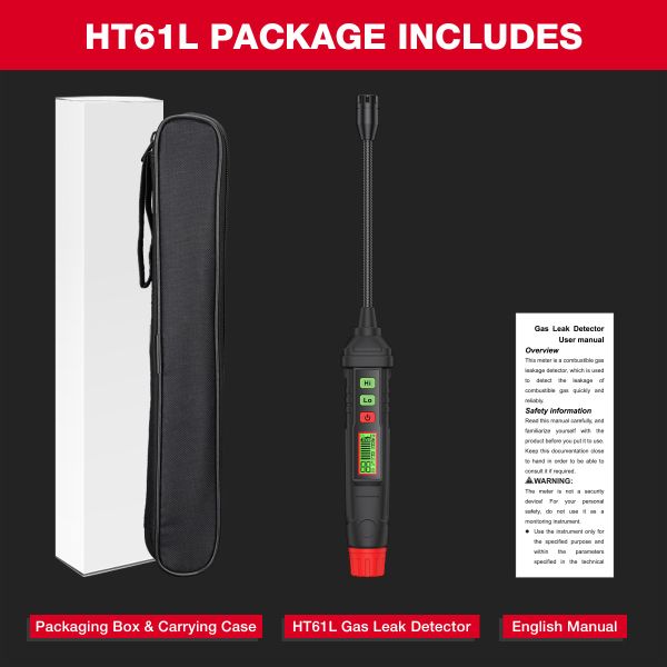 HT61L Upgraded Version Gas Leakage Detector with Digital Display Multi Functional Sound Alarm Gas Leakage Detector