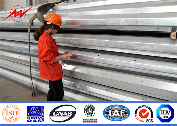 ASTM A36 5mm Steel Power Pole , Electric Light Pole Hot Dip Galvanization