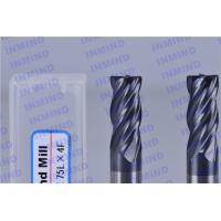 Buy cheap SiN Coating 4 mm Corner R 1.0 mm HRC55 Corner Radius End Mill 50 mm Length product