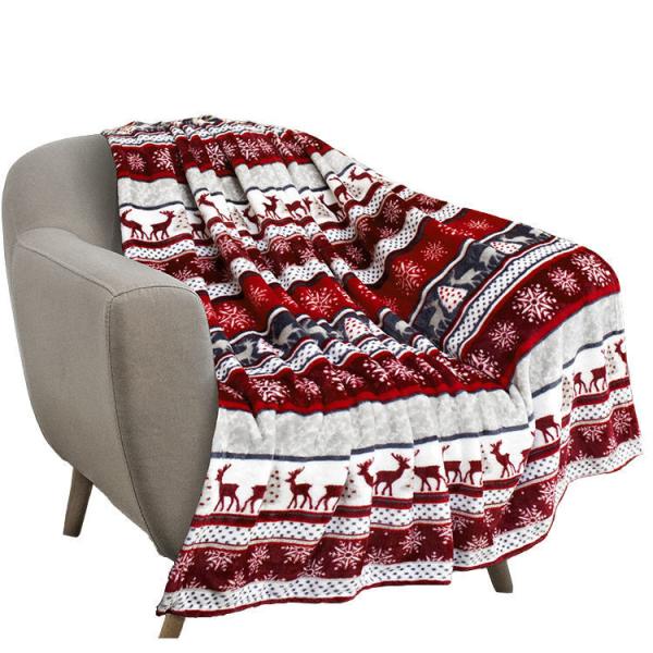 Buy cheap Woven Super Soft Custom Christmas Holiday Style Printed Decorations Flannel Throw Blanket from wholesalers