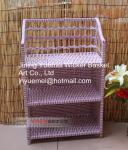 Buy cheap rattan bookshelf shoe cabinet box storage holder rack layer rattan basket rattan furniture from wholesalers
