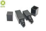 Matte Black Square Glass Foundation Bottle With Plastic Pump Cap 20ml 40ml