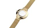 Gold Quartz Ladies Stainless Steel Watches Quick Release Mesh Strap