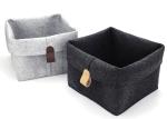 25*25*18cm Grey Felt Storage Basket Wonderful Design With Leather Handles