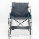 Chormed Steel Frame Standard Folding Steel Wheelchair 24 Inch Rear Wheels
