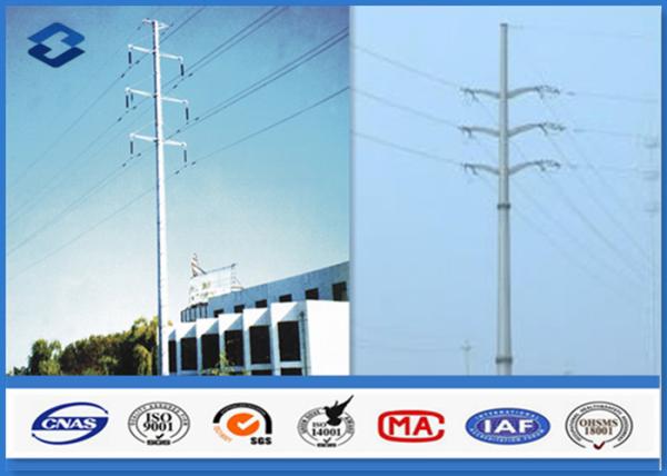 Buy cheap 110KV 220KV Hot Dip Galvanized Electrical Power Pole , Transmission Line Tubular Steel Poles from wholesalers
