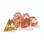 Orange Flowing Sand​ Resin Gaming Dice Multi Noodle Tablet Game Dice Set
