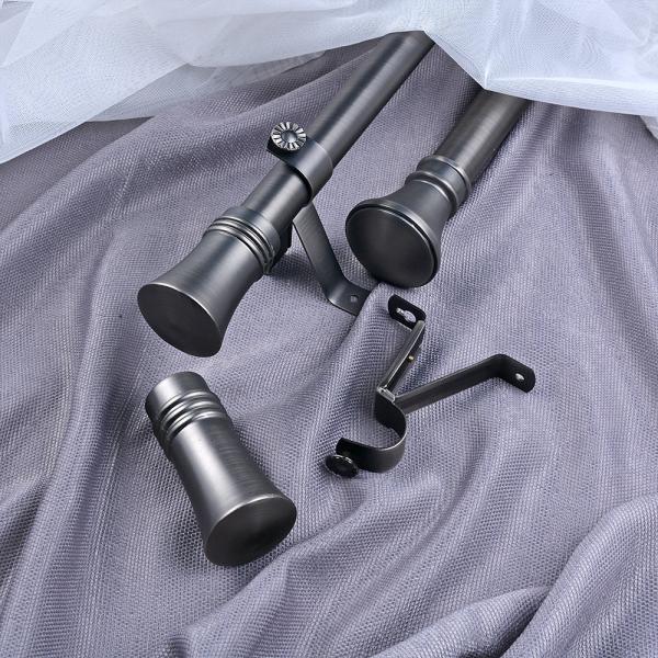 Buy cheap Flexible Length Curtain Rod And Accessories Black Color Pipe Set Hardware Decoration from wholesalers