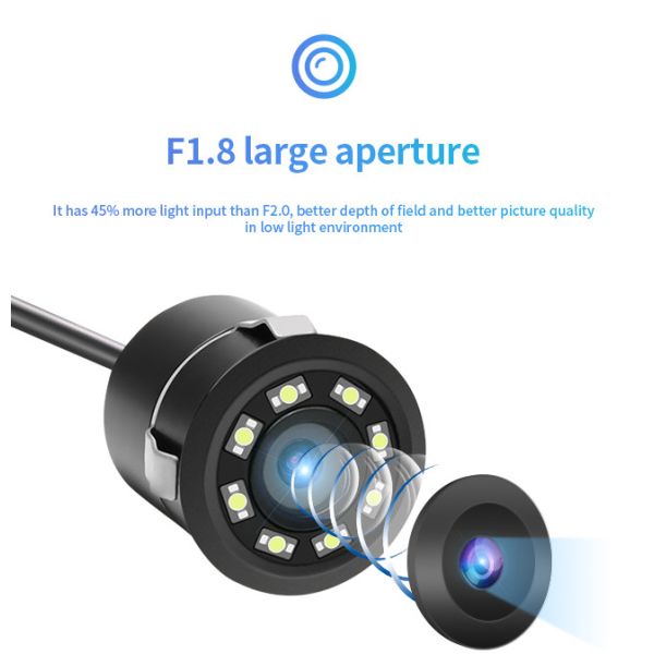 Bluetooth Reverse Parking Camera Universal 18.5 Perforated With LED Night Vision Ultra HD Night Vision