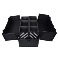 Buy cheap Black Aluminum Makeup Cosmetic Jewelry Storage Case Box Lockable w Tiers Strap product