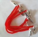 Hot selling for dental promotion using red color plastic coiled lanyard w/metal
