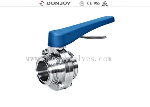 Buy cheap Food grade stainless steel threaded sanitary butterfly valve 1" to 12" from wholesalers