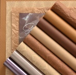 Buy cheap Autumn and winter coffee color embossed floral flower wrapping paper from wholesalers