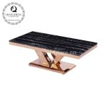 0.2CBM 78kg Marble Top Center Table No Folded Rose Gold Legs